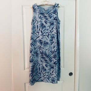 Hot Cotton Blue Floral Midi Dress